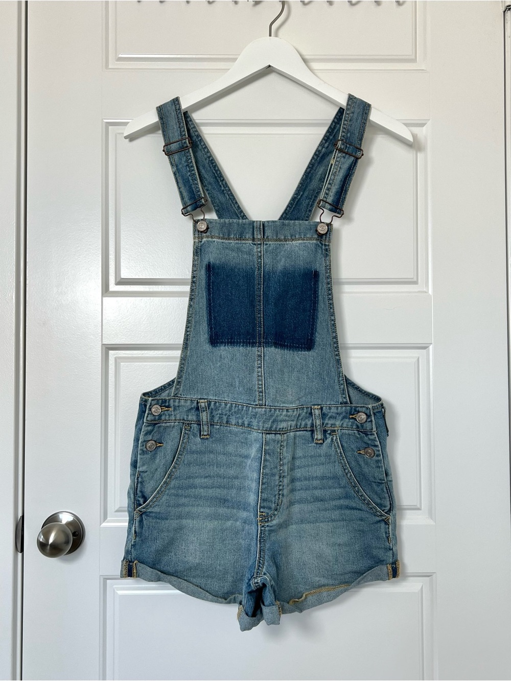 PacSun // NWOT Women's Casual Summer Y2K Light Blue Denim Short Overalls